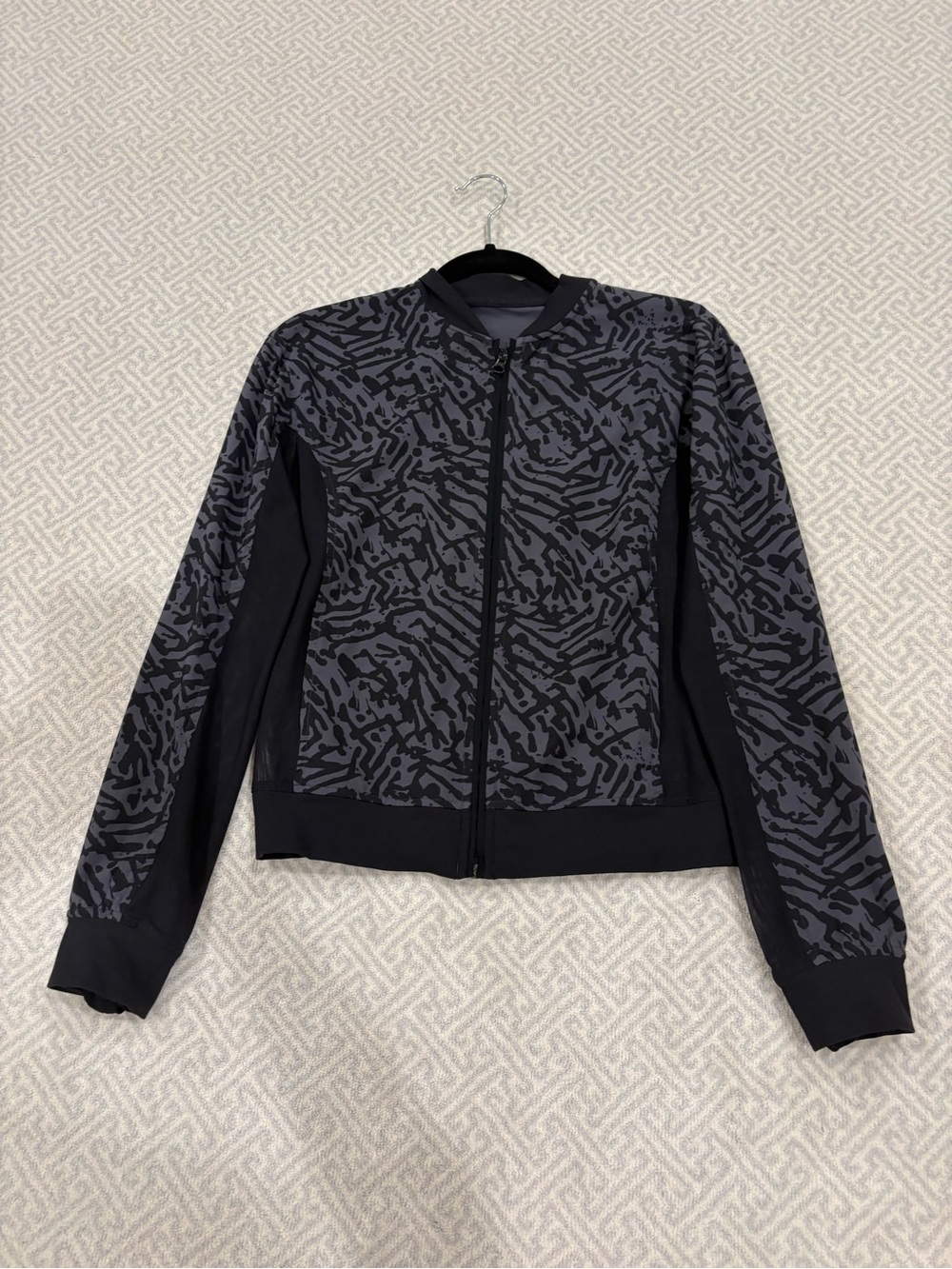 lululemon athletica Black & Gray Patterned Bomber Jacket